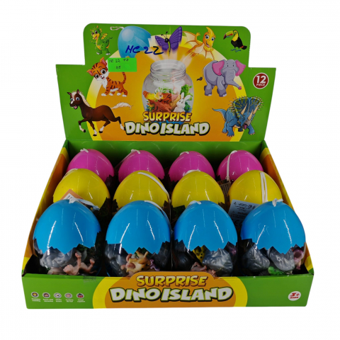 Jucarii educative angro - Set 12 Ouă Supriză cu Animale - Figurine de Fermă, Sălbatice și Dinozauri pentru Copii 3+ Ani - Vânzare Engros