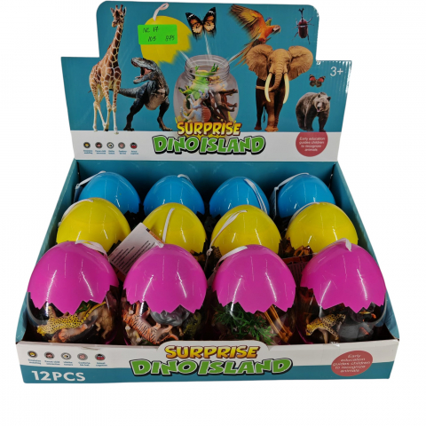 Set 12 Ouă Supriză cu Animale - Figurine de Fermă, Sălbatice și Dinozauri pentru Copii 3+ Ani - Vânzare Engros [2]