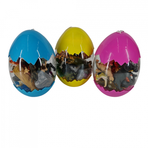 Set 12 Ouă Supriză cu Animale - Figurine de Fermă, Sălbatice și Dinozauri pentru Copii 3+ Ani - Vânzare Engros [1]