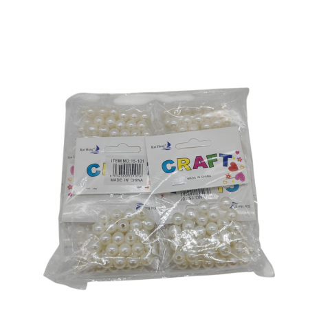 Set 12 Pungi cu Mărgele Albe Imitație Perlă – Accesorii DIY – Vânzare Engros [3]