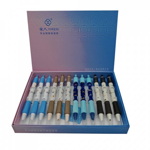 Set 12 Stilouri cu Cerneală Termică și Radieră Yiren – Cod 5059/5075 – Imprimeu cu Animale – Vânzare Engros [1]