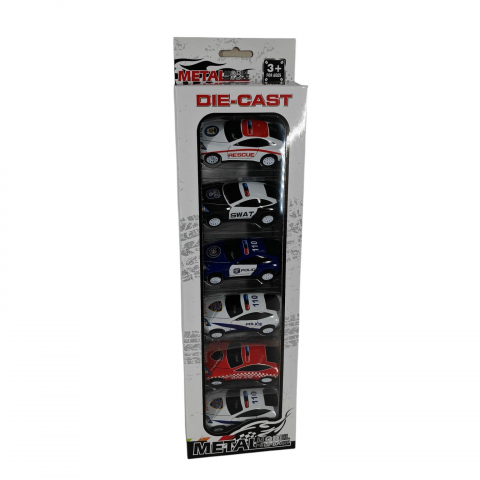 Set 6 Mașinuțe de Poliție Metalice pentru Copii 3+ Ani – Vânzare Engros [1]