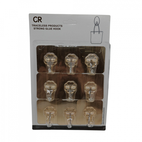 Casa, Gradina si Bricolaj Angro - Set 9 Cârlige Adezive Metalice Universale – Suportă până la 5 kg – Vânzare Engros