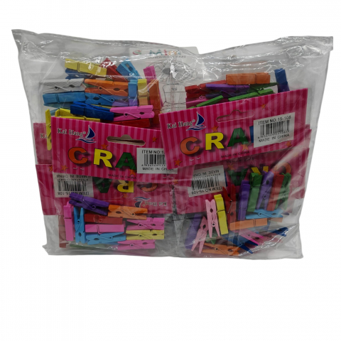Set Accesorii pentru Creație și Lucru Manual – Clești din Lemn Diverse Culori – 12 Pungi/Set – Vânzare Engros [1]