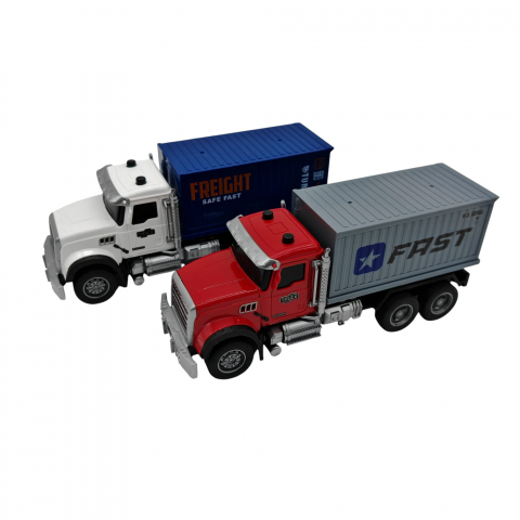 Jucarii Pentru Copii Angro - Set Camion Mecanic - 2 Modele (Alb și Roșu) - 6 Bucăți/Set - Vânzare Angro