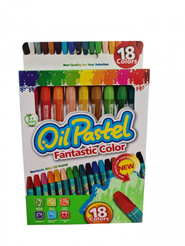 Creioane colorate si carioci angro - Set Creioane Cerate Colorate DilPastel - 18 Culori, Non-toxice (Vânzare en-gros)