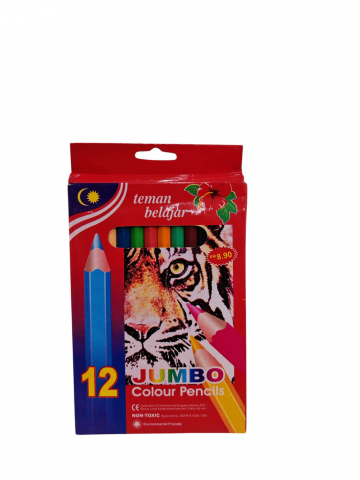 Creioane colorate si carioci angro - Set Creioane Colorate Jumbo - 12 Culori, Non-toxice (Vânzare en-gros)