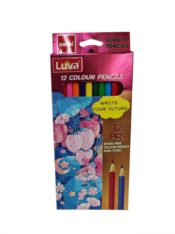 Creioane colorate si carioci angro - Set Creioane Colorate Premium Luva – 12 Culori/Set (Vânzare en-gros)