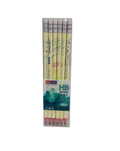 Instrumente de scris angro - Set Creioane SkyGlory HB Nr. 2.2 cu Radieră – 12 Bucăți – Vânzare Engros