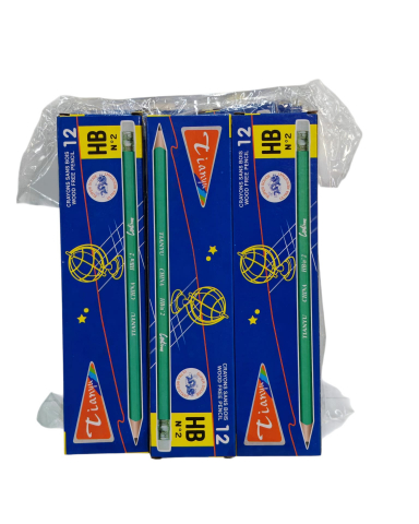 Instrumente de scris angro - Set Creioane Tianyu HB Nr. 2 cu Radieră - 12 Bucăți - Vânzare Engros
