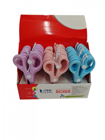 Articole pentru birou angro - Set Foarfece de Precizie cu Mâner de Plastic - Diverse Culori, 24 Bucăți - Vânzare Engros