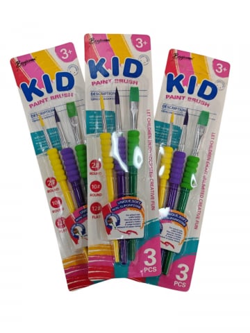 Set Pensule – 3 Bucăți, Vârfuri și Mărimi Diverse, cu Burete de Protecție (Vânzare en-gros) [1]