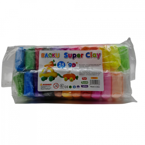 Papetarie, Birotica si Rechizite Angro - Set Plastilină Colorată Baoku – 24 Culori/Set – Vânzare Engros