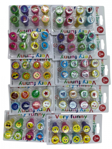 Articole pictura si desen angro - Set Ștampile Amuzante – 8 Bucăți – Vânzare Engros