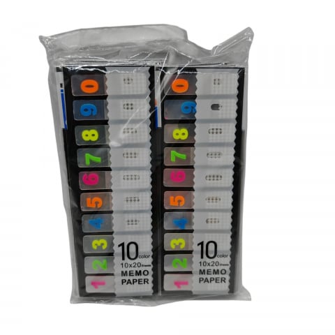 Articole prezentare, organizare si arhivare angro - Set Stickere Notepad Memo Paper – Numerotate de la 0 la 9, Culori Diverse – 24 Seturi/Bax – Vânzare Angro