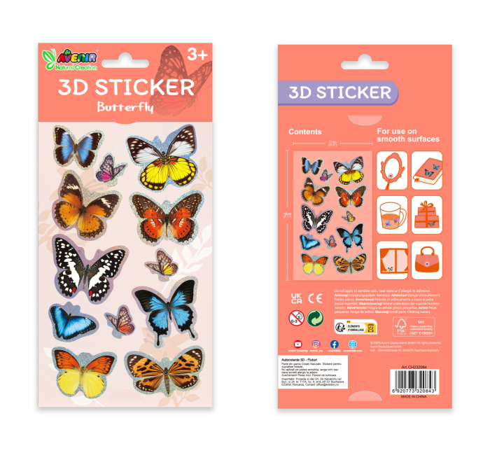 Abtibilduri 3D - Fluturi, colectia Creatii Naturale - Avenir - BazaRapid.ro [6]