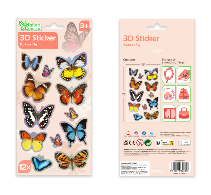 Abtibilduri 3D - Fluturi, colectia Creatii Naturale - Avenir - BazaRapid.ro [7]