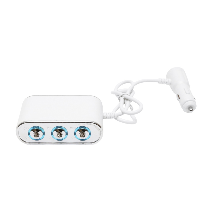 Adaptor Brichetă Auto Triplă 12/24V cu USB și LED - AVEX [2]
