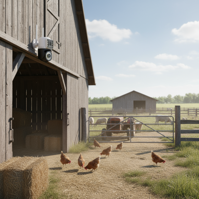 Set 2 x Cameră Video Duală INNOVA VISION SMART 6MP , 42 Led, Vedere 360°, Wifi +2 card 32gb Cadou [4]