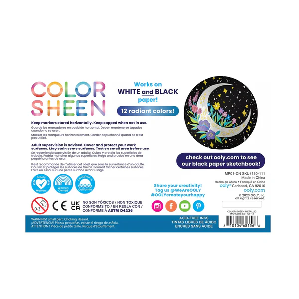 Carioci Colorate metalice-Color Sheen-set de 12 - Ooly - BazaRapid.ro [2]