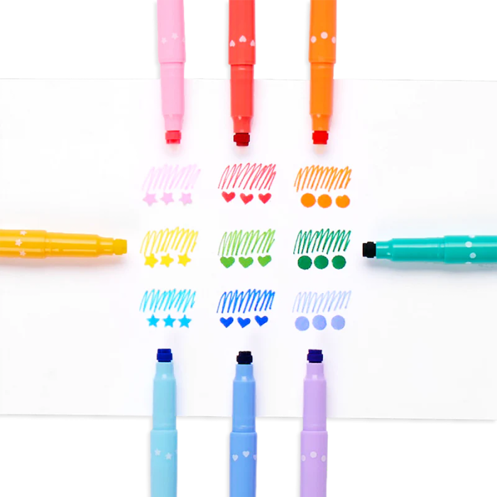 Carioci duble cu stampile Confetti Stamp - set de 9 - Ooly - BazaRapid.ro [3]