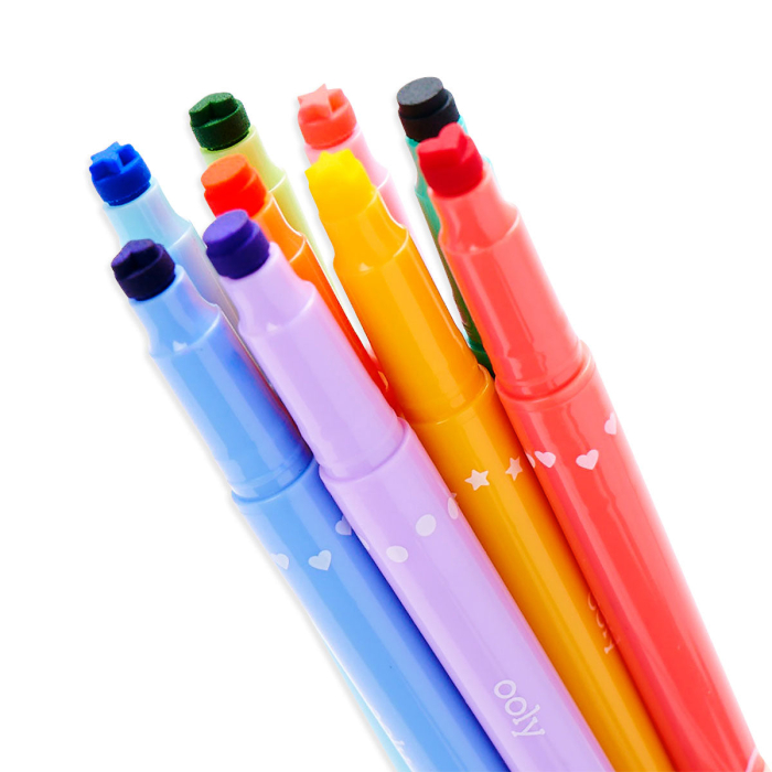 Carioci duble cu stampile Confetti Stamp - set de 9 - Ooly - BazaRapid.ro [2]