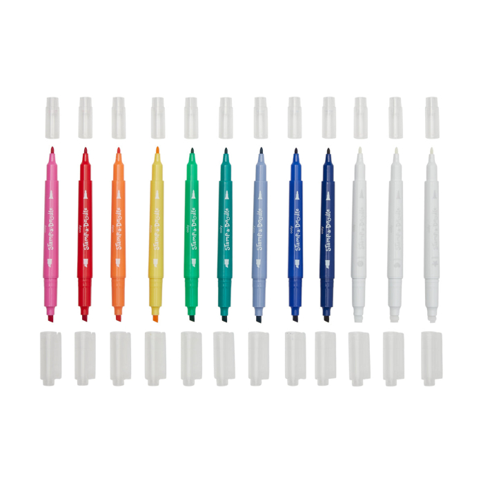 Carioci duble cu stampile Stamp-A-Doodle - set de 9 culori si 3 care schimba culoarea - Ooly - BazaRapid.ro [2]
