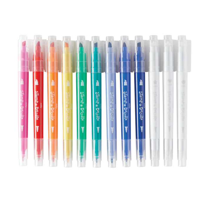 Carioci duble cu stampile Stamp-A-Doodle - set de 9 culori si 3 care schimba culoarea - Ooly - BazaRapid.ro [5]