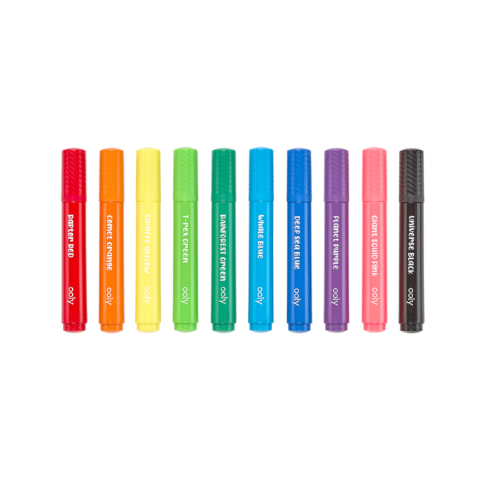 Carioci lavabile cu pensula, Big Bright Brush, set 10 culori - Ooly - BazaRapid.ro [4]