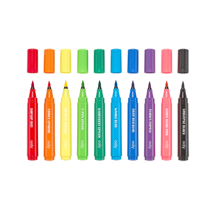 Carioci lavabile cu pensula, Big Bright Brush, set 10 culori - Ooly - BazaRapid.ro [3]