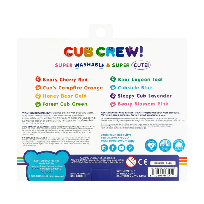 Carioci lavabile Echipa Ursuletilor - set de 8, Cub Crew - Ooly - BazaRapid.ro [7]