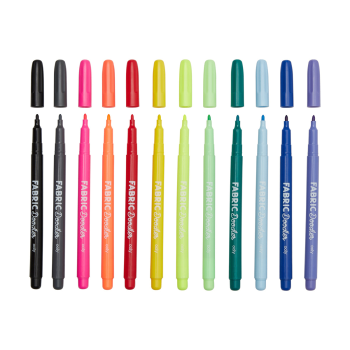 Carioci permanente pentru textile Fabric Doodlers - Set de 12 - Ooly - BazaRapid.ro [2]