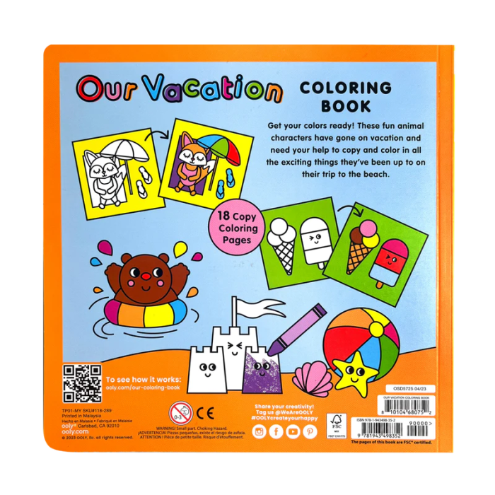 Carte de colorat cu contur reliefat - Our Vacation - Ooly - BazaRapid.ro [4]