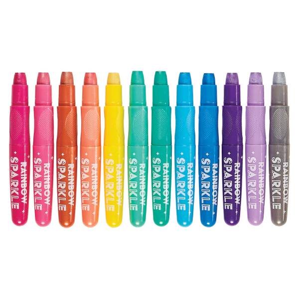 Creioane colorate cu gel acuarela cu sclipici Rainbow Sparkle Metallic - Set de 12 - Ooly - BazaRapid.ro [2]