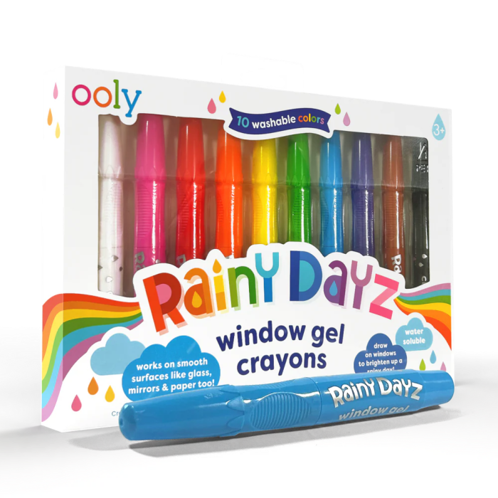 Creioane cu gel pentru geam si sticla, Rainy Dayz, set 10 culori lavabile - Ooly - BazaRapid.ro [2]