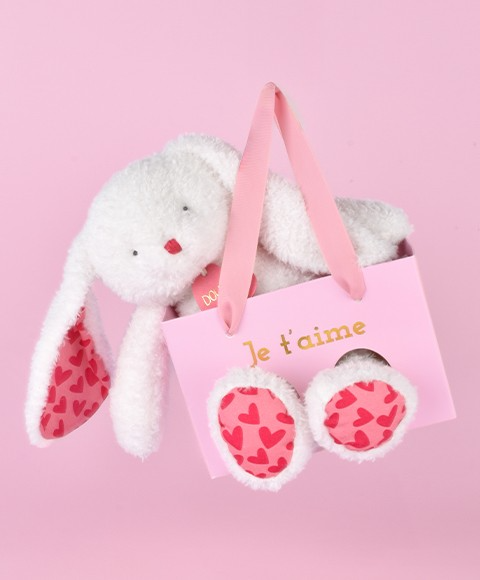 Iepuras din plus moale Te Iubesc in punga cadou , 25 cm - Doudou et Compagnie - BazaRapid.ro [5]