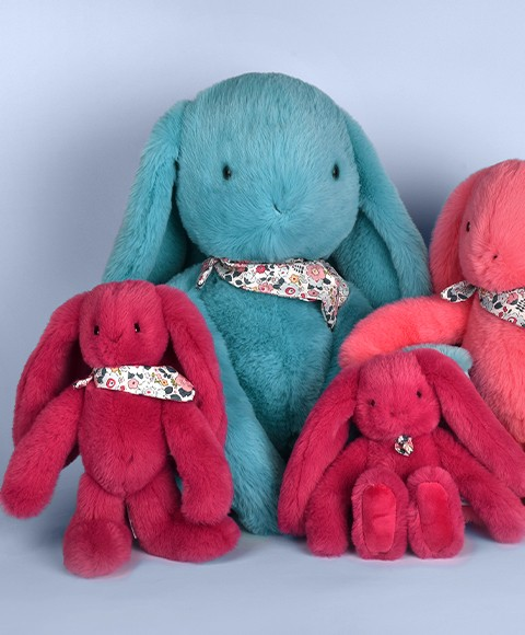 Iepuras Doudou - jucarie de plus, 25 cm, turcoaz - Doudou et Compagnie - BazaRapid.ro [4]