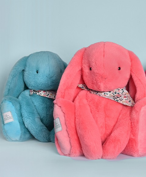 Iepuras Doudou - jucarie de plus, 35 cm, turcoaz - Doudou et Compagnie - BazaRapid.ro [3]