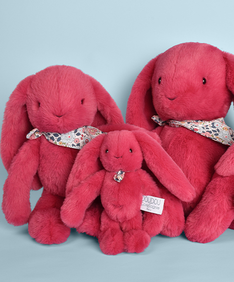 Iepuras Doudou - jucarie de plus, 50 cm, fucsia - Doudou et Compagnie - BazaRapid.ro [2]