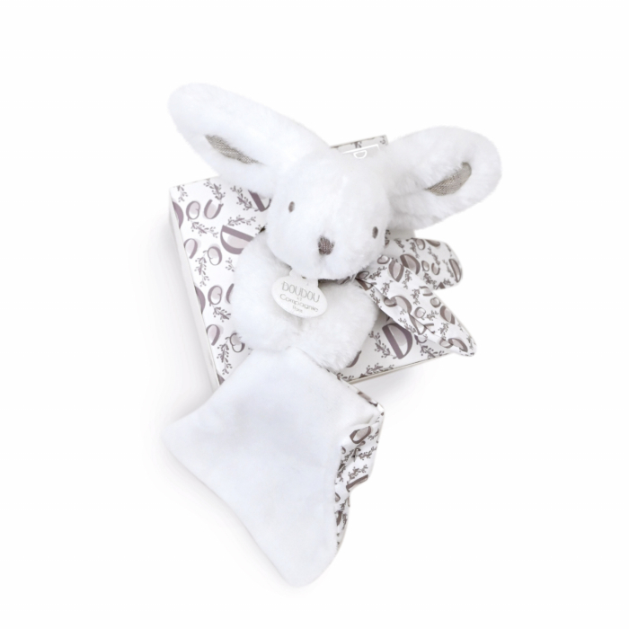 Iepuras Doudou - jucarie de plus cu paturica, 16 cm - Doudou et Compagnie - BazaRapid.ro [2]
