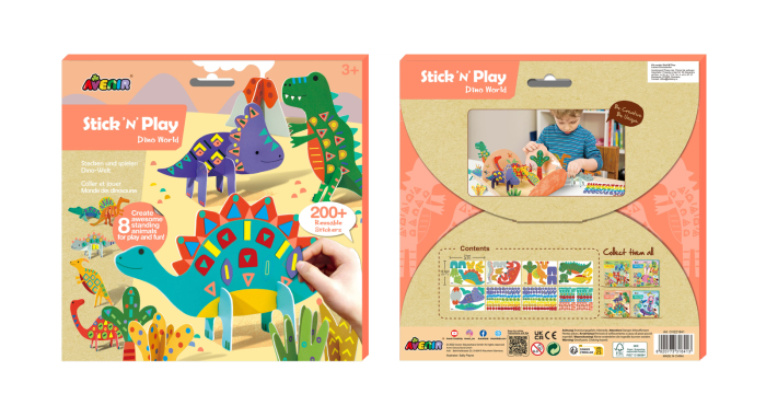 Joc creativ Stick N Play cu scene 3D si stickere repozitionabile - Lumea Dinozaurilor - Avenir - BazaRapid.ro [8]