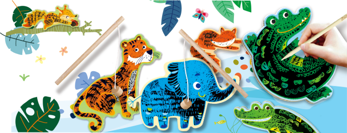 Joc de pescuit 2in1 razuibil - Scratch N Catch- Animale Jungla - Avenir - BazaRapid.ro [2]