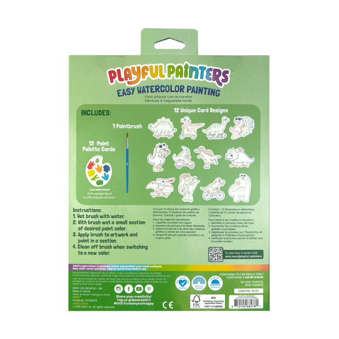 Kit acuarela - Usor de pictat - Dinozauri, Playful Painters - Ooly - BazaRapid.ro [6]
