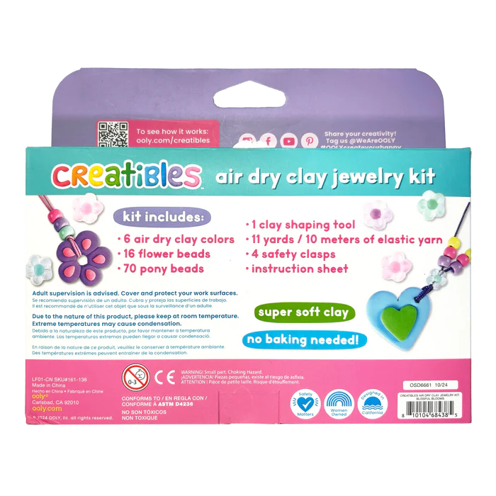 Kit DIY bijuterii Creatibles Flori Fermecate- plastilina cu uscare la aer - set de 6 culori si accesorii - Ooly - BazaRapid.ro [3]