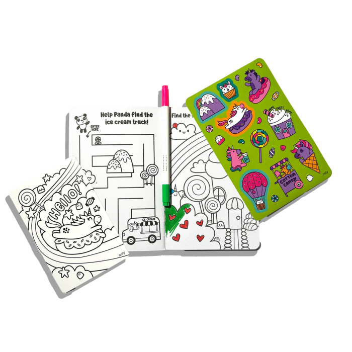 Kit portabil de activitati si colorat - Unicorni - Let s Go! Unicorn Candy Town - Ooly - BazaRapid.ro [4]