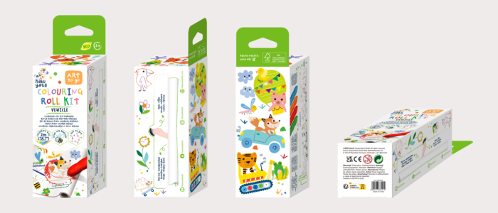 Kit rola de desenat Uneste punctele - 2 m, include 4 creioane colorate cerate, Vehicule - Haku Yoka - Avenir - BazaRapid.ro [9]