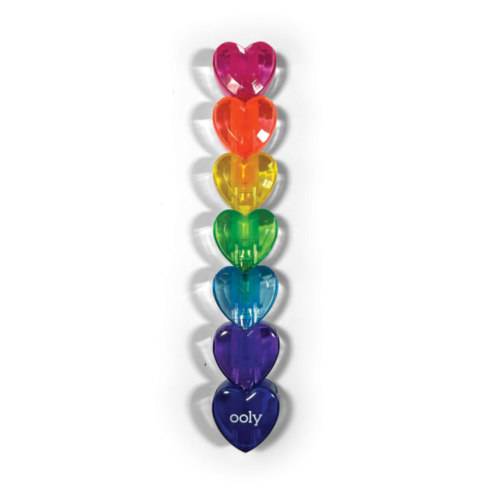 Markere intercalabile Inimioare - set 6 culori neon - Heart - Ooly - BazaRapid.ro [3]