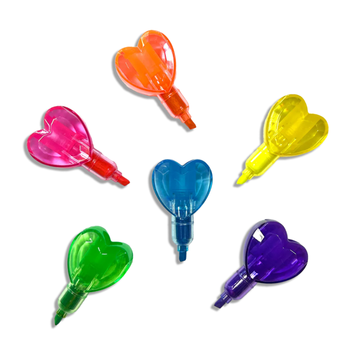Markere intercalabile Inimioare - set 6 culori neon - Heart - Ooly - BazaRapid.ro [4]