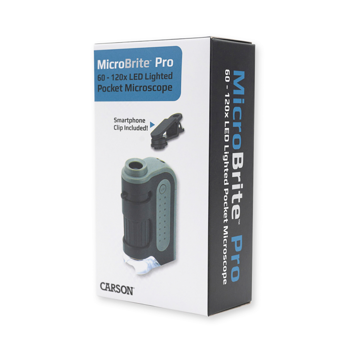 Microscop de buzunar cu LED, marire 60-120x, cu adaptor pentru smartphone, MicroBrite - Carson - BazaRapid.ro [3]