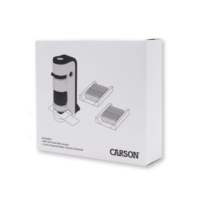 Microscop portabil cu LED si UV, cu adaptor de smartphone, include 24 de lamele pregatite, marire 100-250x, MicroFlip - Carson - BazaRapid.ro [3]